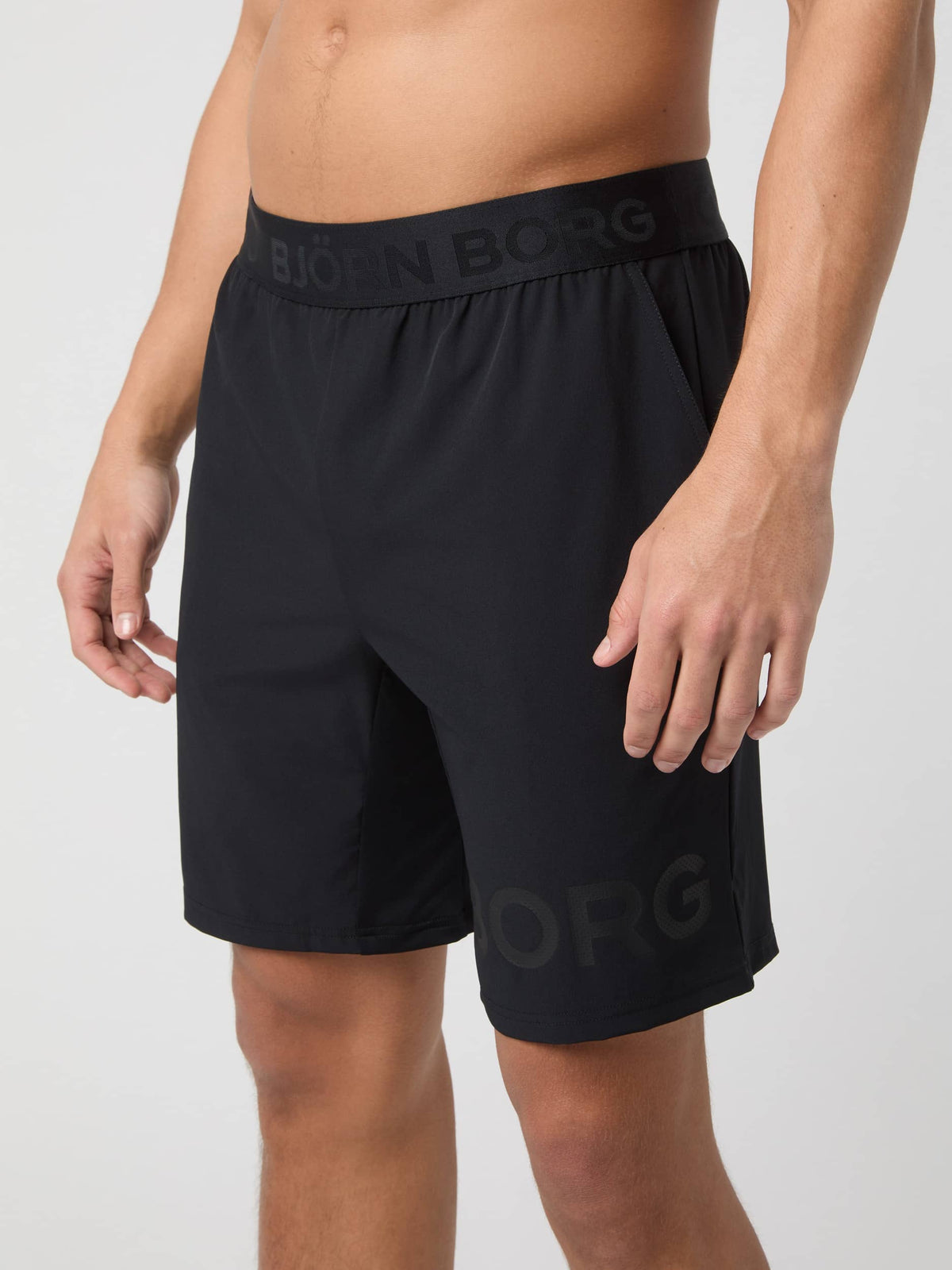 Borg Shorts 9 Inch - Men - Black Tonal Logo
