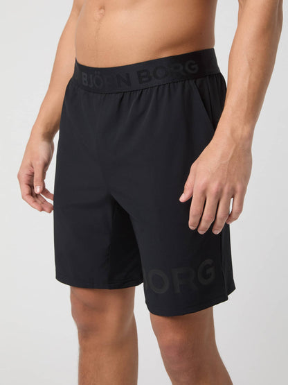 Borg Shorts 9 Inch - Men - Black Tonal Logo