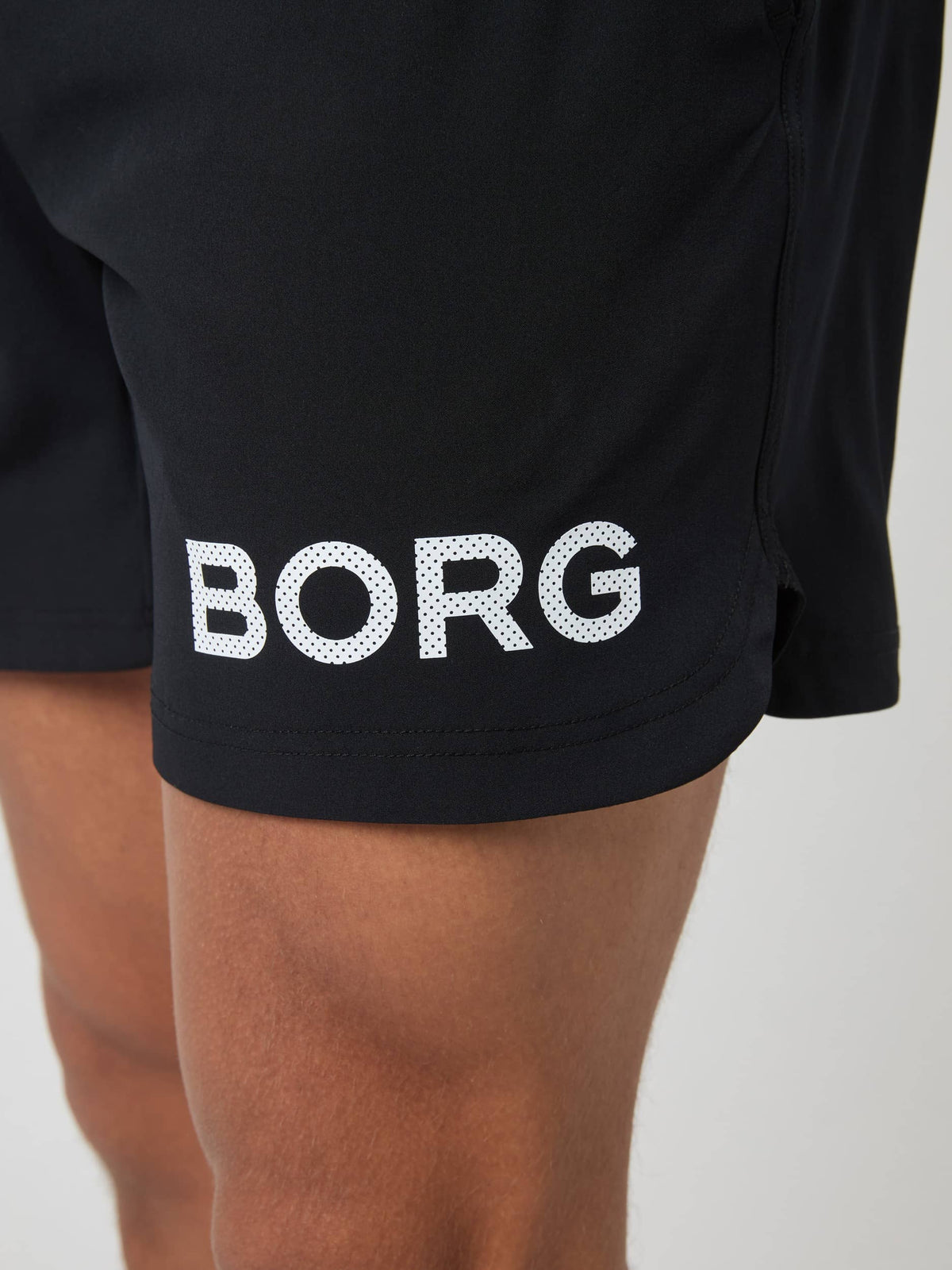 Borg Shorts 6 Inch - Men - Black White Logo
