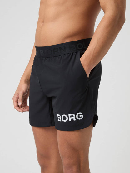 Borg Shorts 6 Inch - Men - Black White Logo