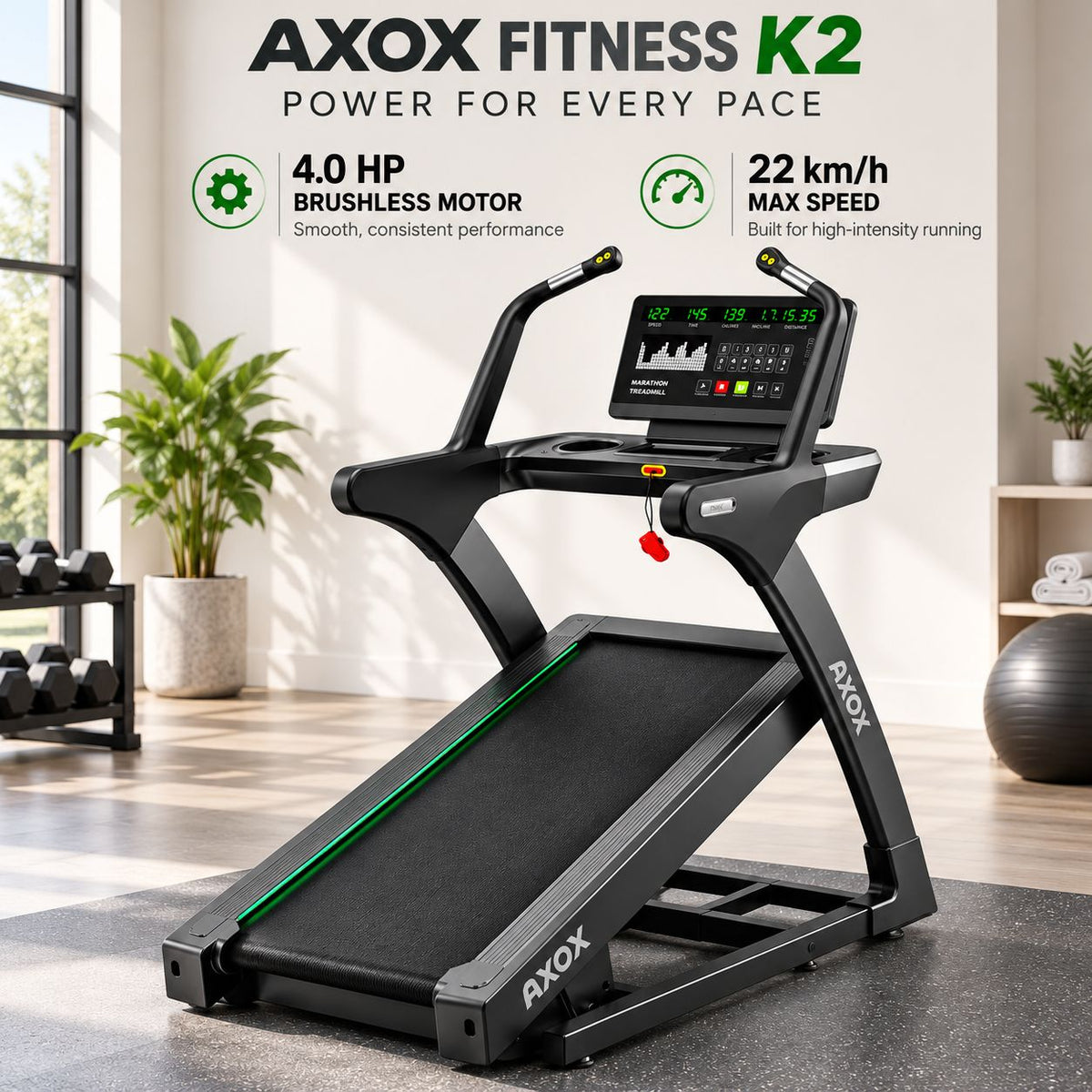 Axox Fitness K2 Incline Treadmill